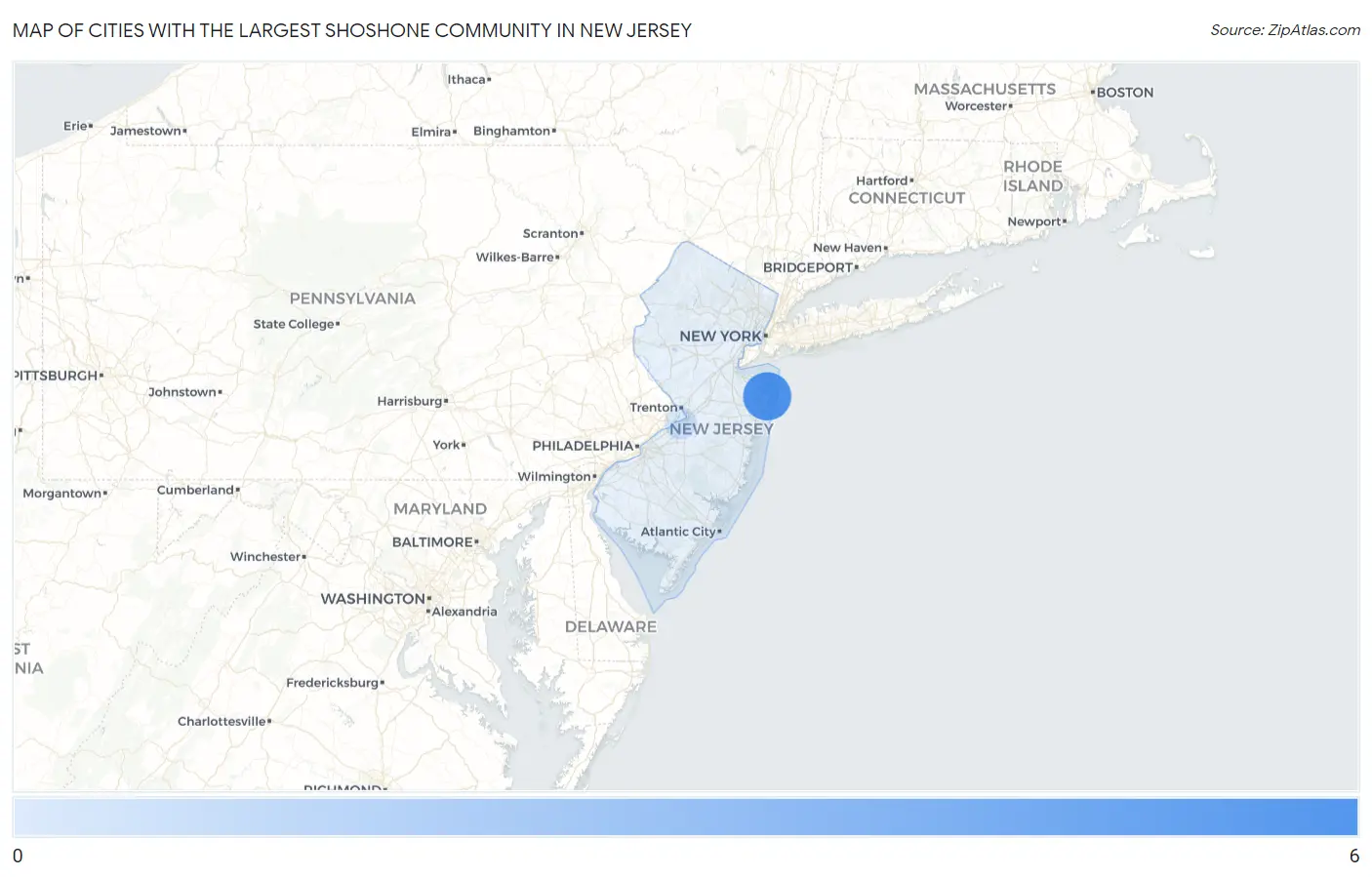 Cities with the Largest Shoshone Community in New Jersey Map