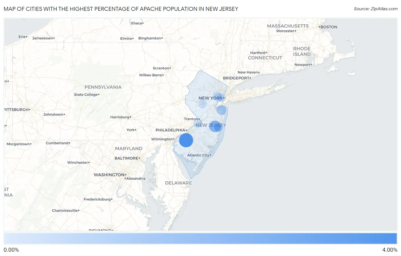 Cities with the Highest Percentage of Apache Population in New Jersey Map