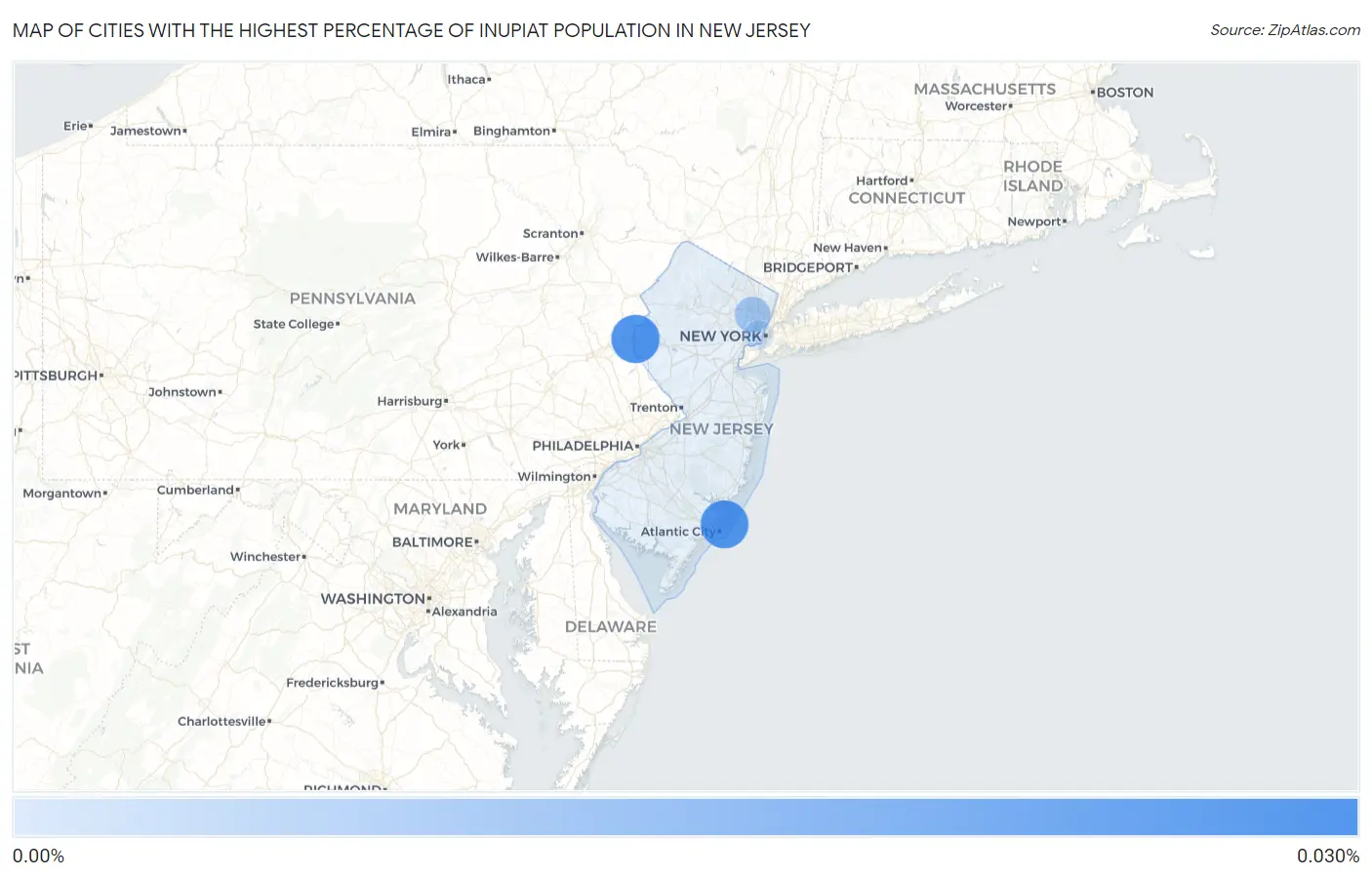 Cities with the Highest Percentage of Inupiat Population in New Jersey Map