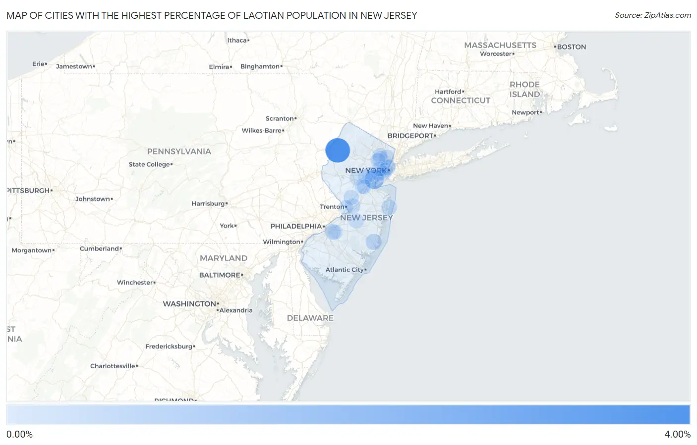 Cities with the Highest Percentage of Laotian Population in New Jersey Map