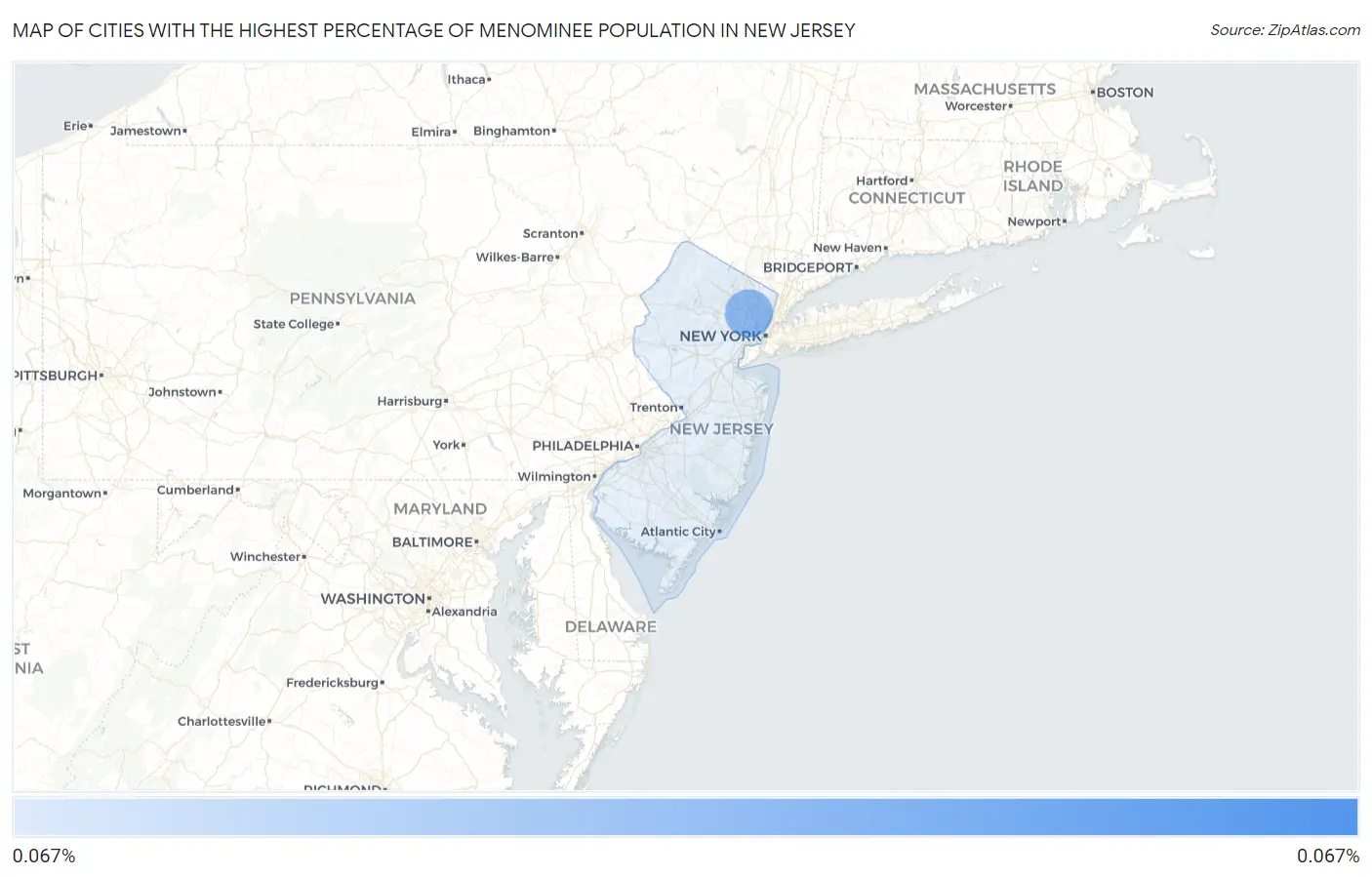Cities with the Highest Percentage of Menominee Population in New Jersey Map