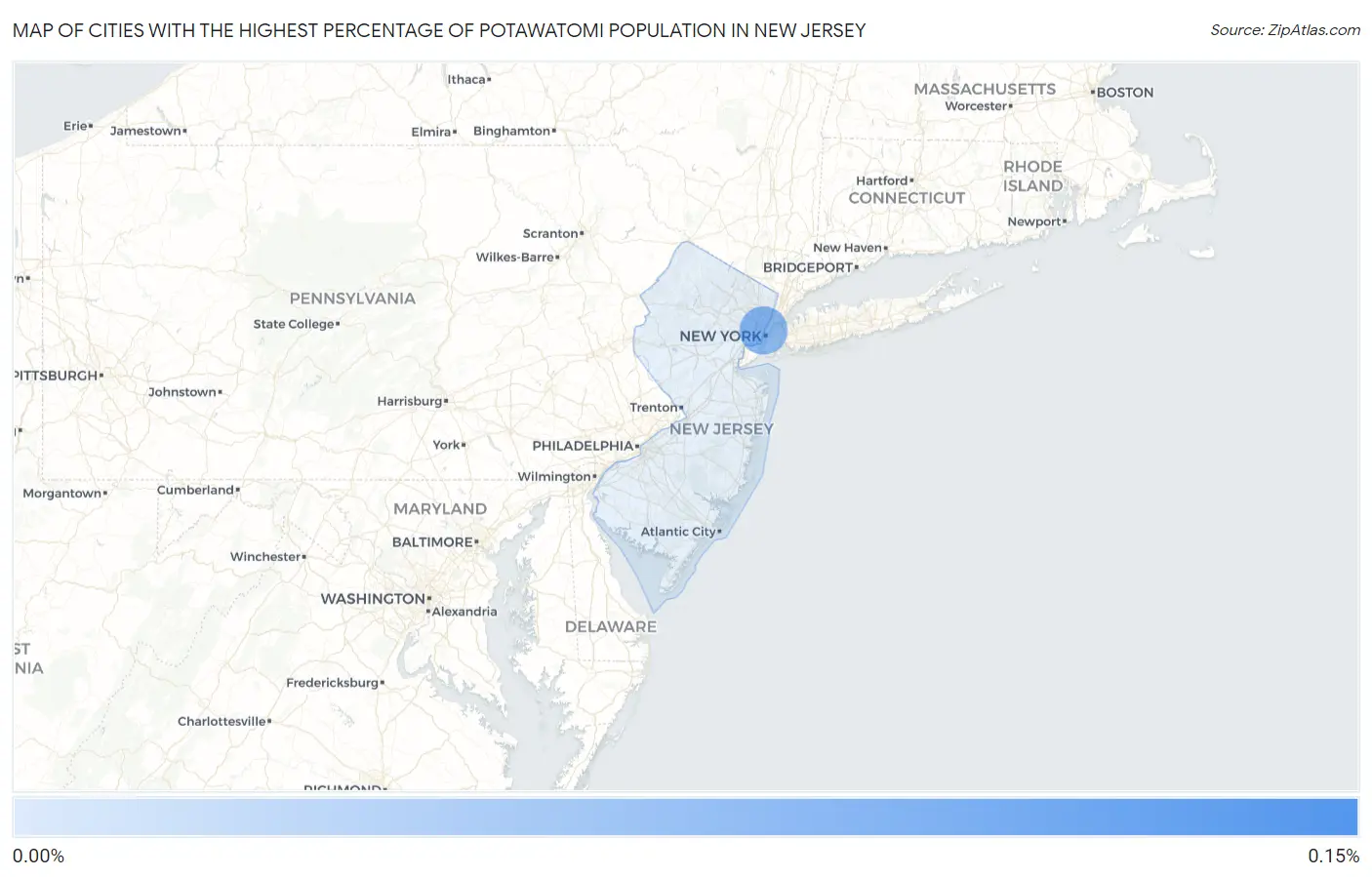 Cities with the Highest Percentage of Potawatomi Population in New Jersey Map