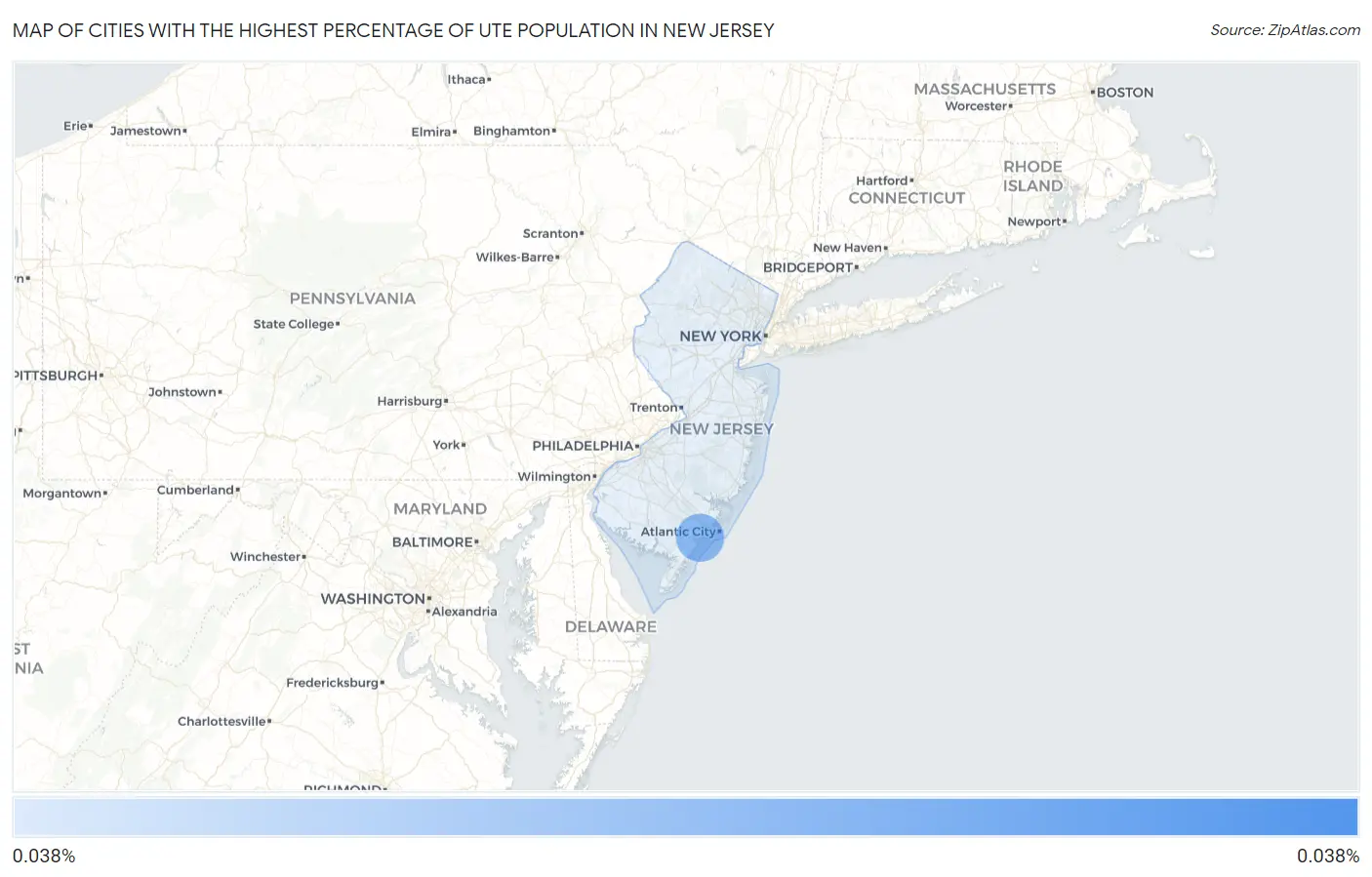 Cities with the Highest Percentage of Ute Population in New Jersey Map
