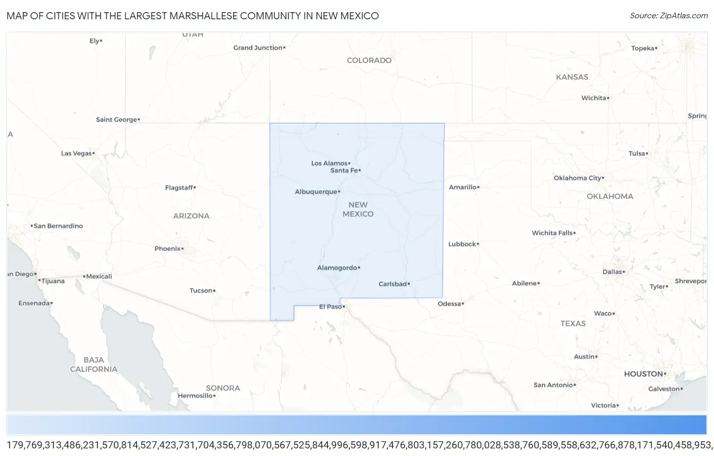 Cities with the Largest Marshallese Community in New Mexico Map