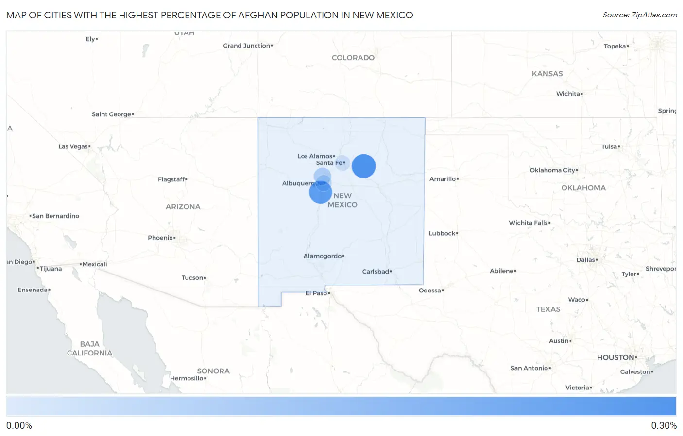 Cities with the Highest Percentage of Afghan Population in New Mexico Map