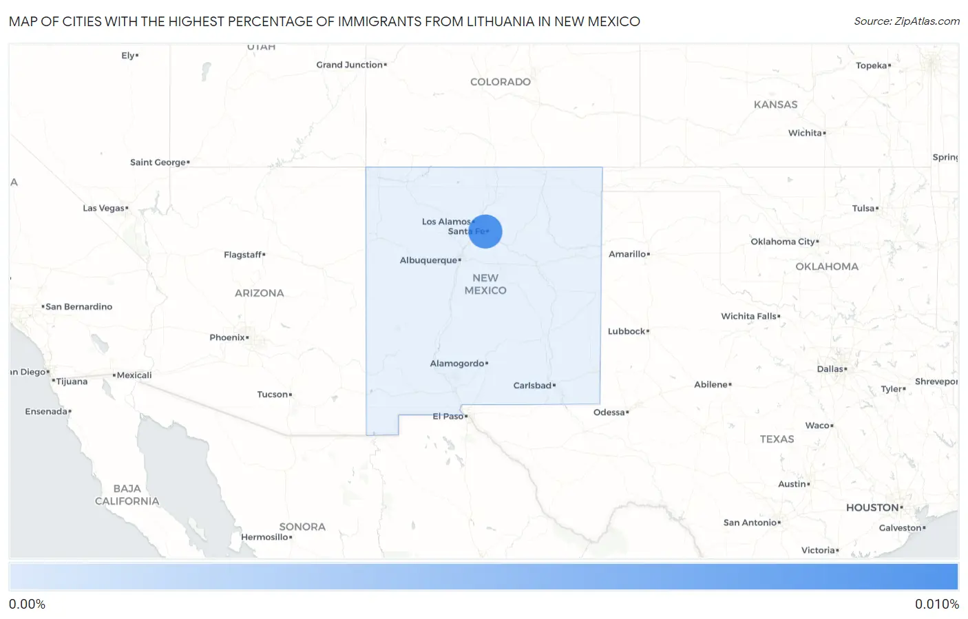 Cities with the Highest Percentage of Immigrants from Lithuania in New Mexico Map