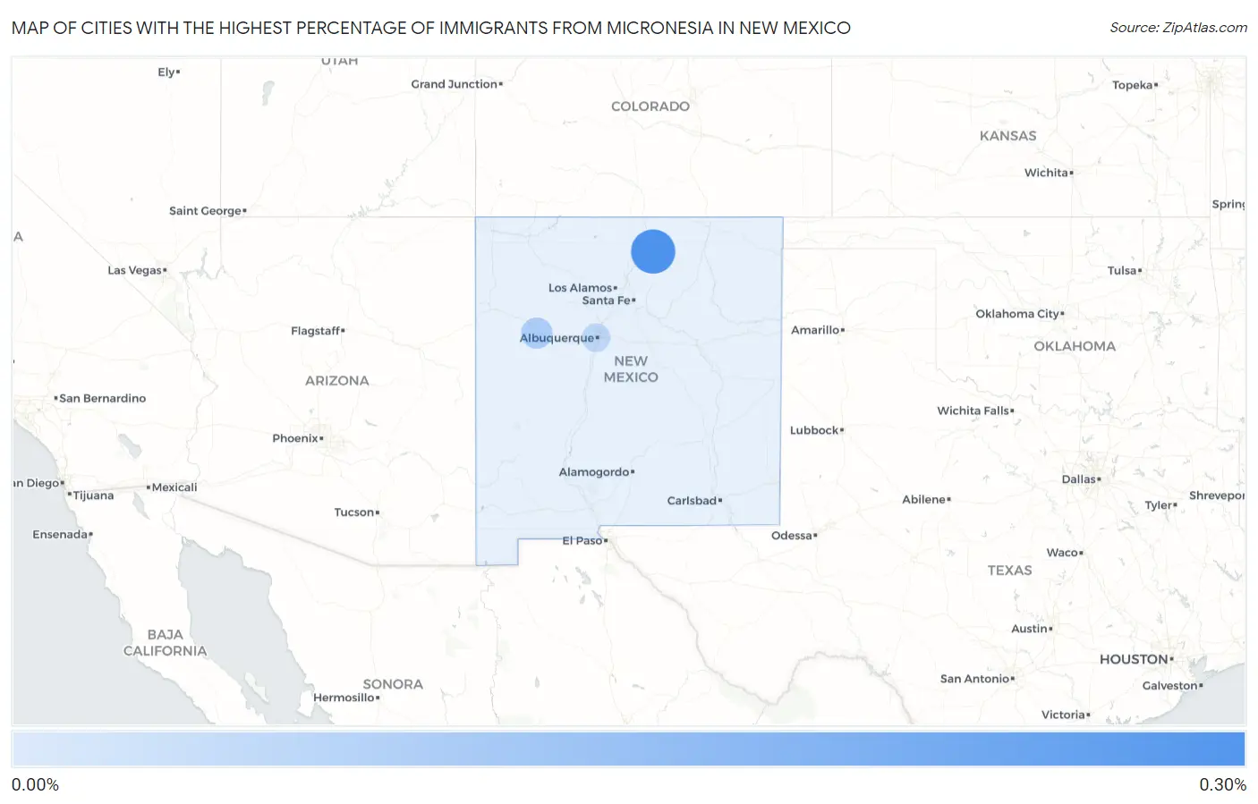 Cities with the Highest Percentage of Immigrants from Micronesia in New Mexico Map