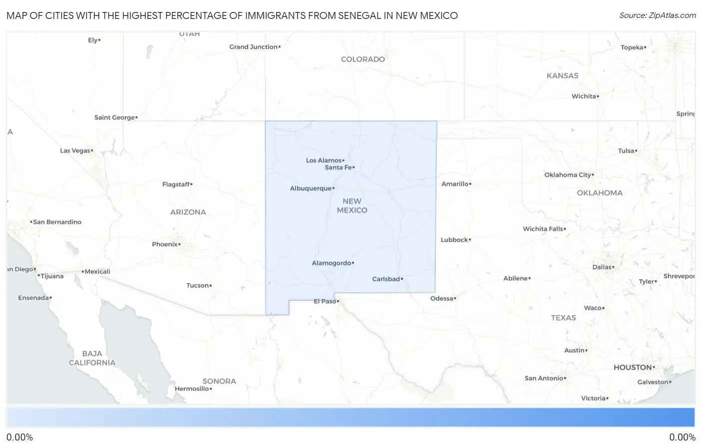 Cities with the Highest Percentage of Immigrants from Senegal in New Mexico Map