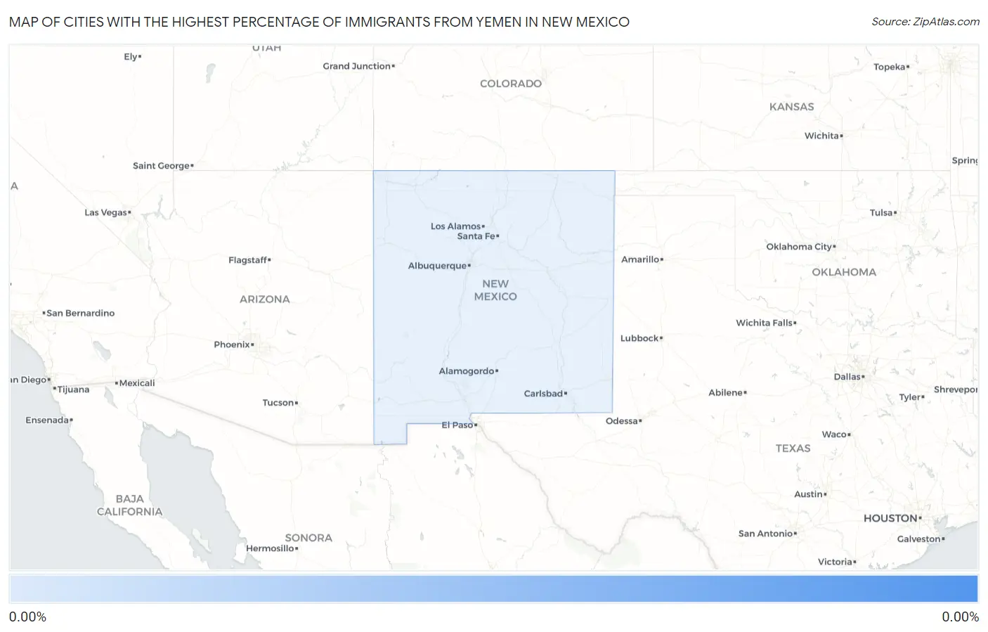 Cities with the Highest Percentage of Immigrants from Yemen in New Mexico Map