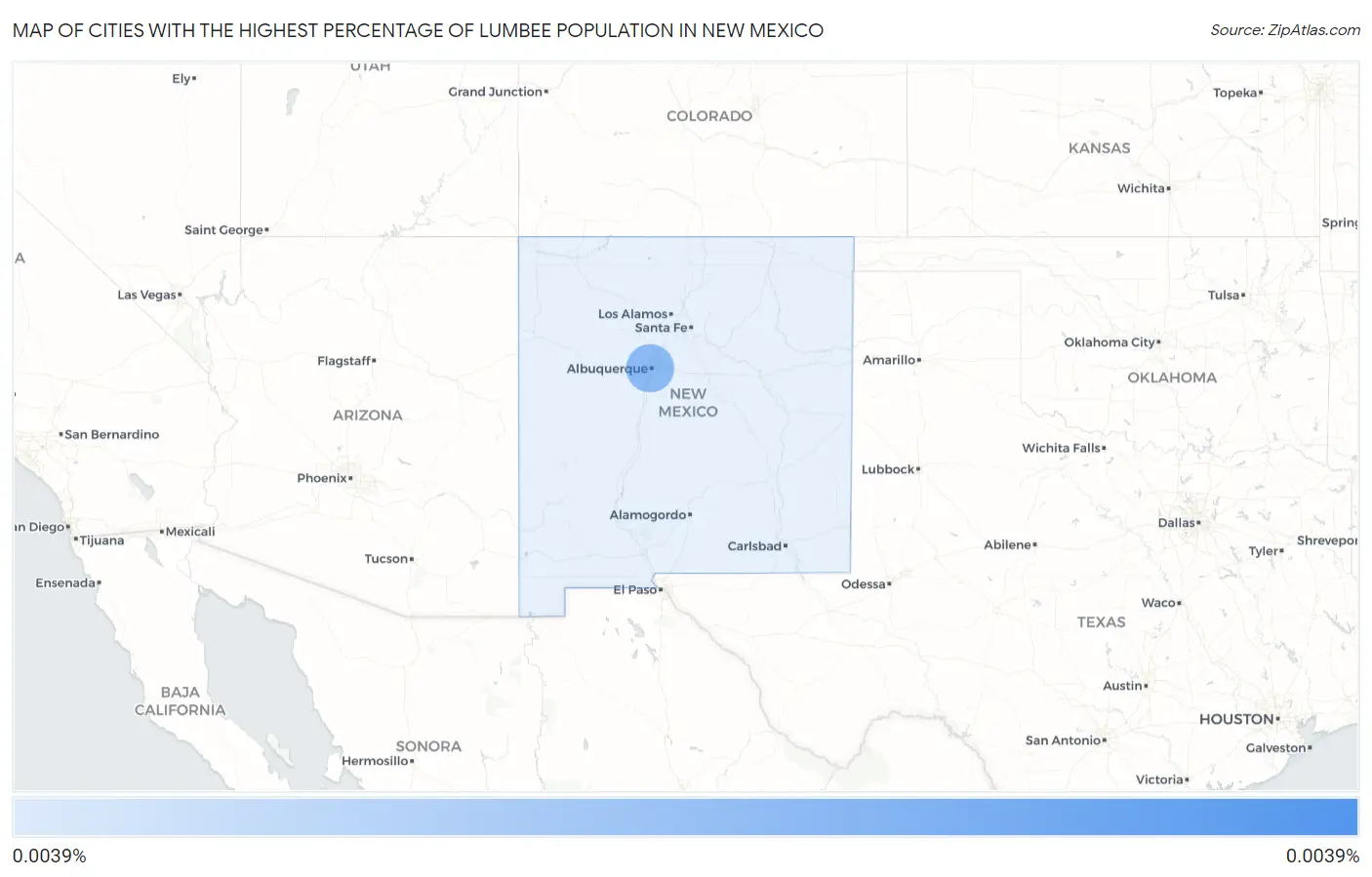 Cities with the Highest Percentage of Lumbee Population in New Mexico Map