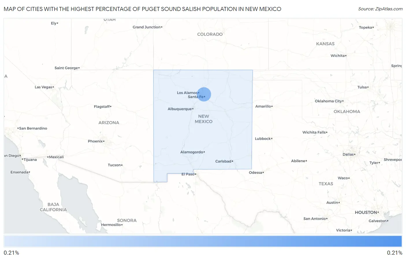 Cities with the Highest Percentage of Puget Sound Salish Population in New Mexico Map