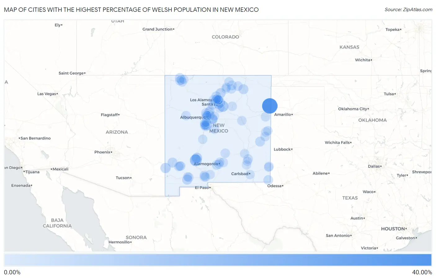 Cities with the Highest Percentage of Welsh Population in New Mexico Map