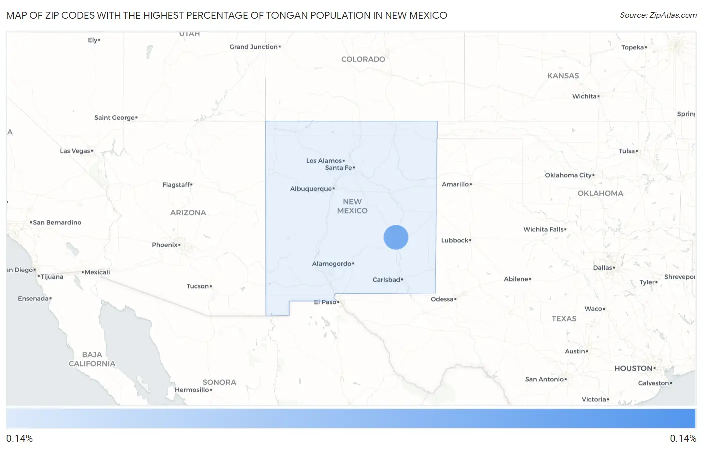 Zip Codes with the Highest Percentage of Tongan Population in New Mexico Map