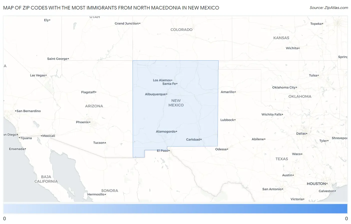 Zip Codes with the Most Immigrants from North Macedonia in New Mexico Map