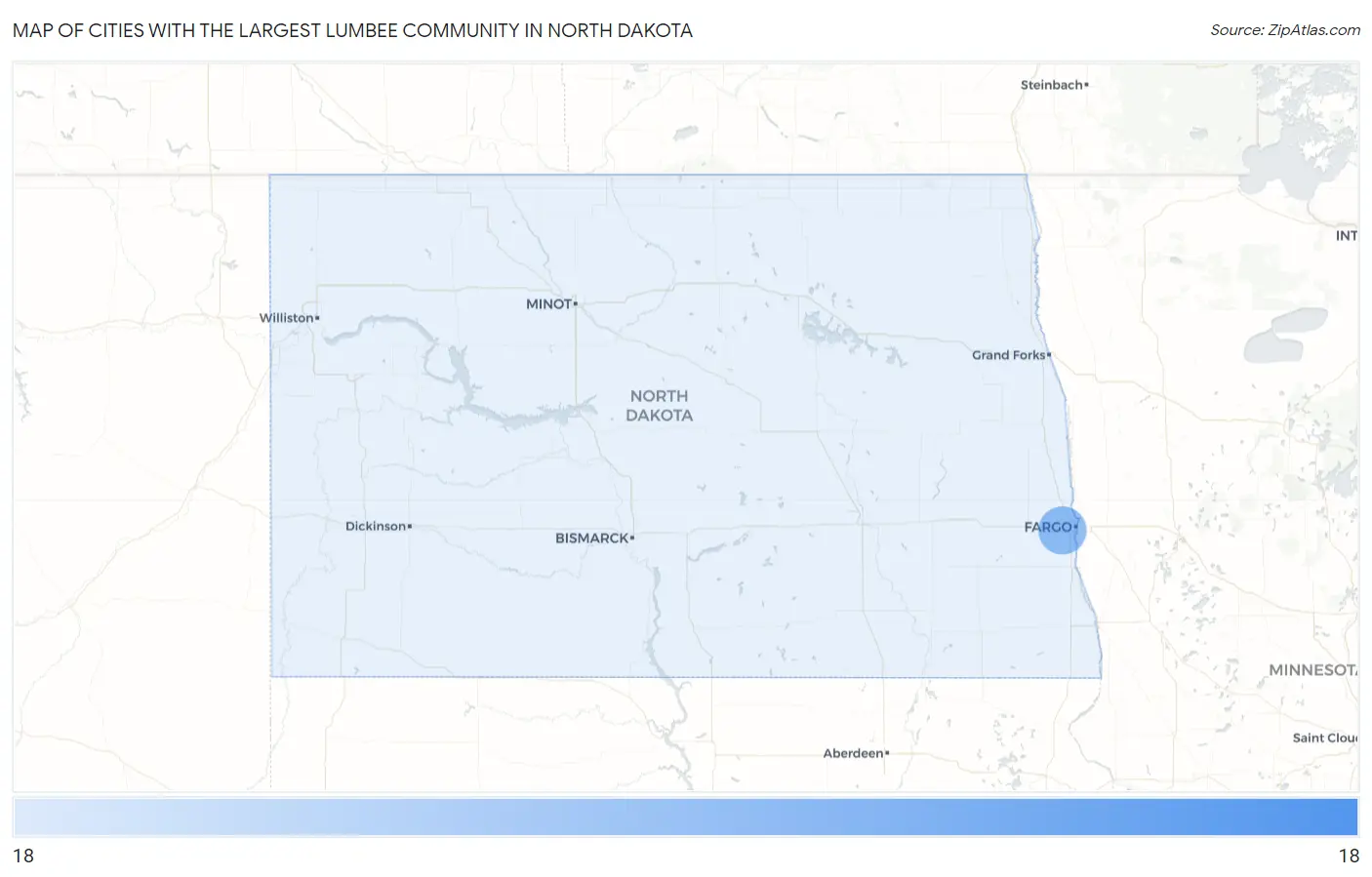 Cities with the Largest Lumbee Community in North Dakota Map