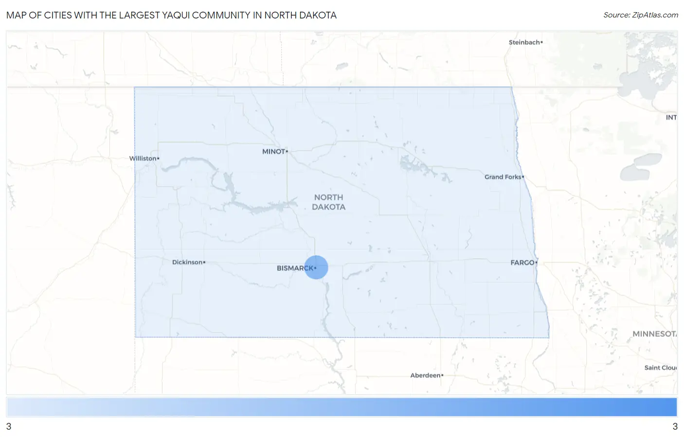 Cities with the Largest Yaqui Community in North Dakota Map