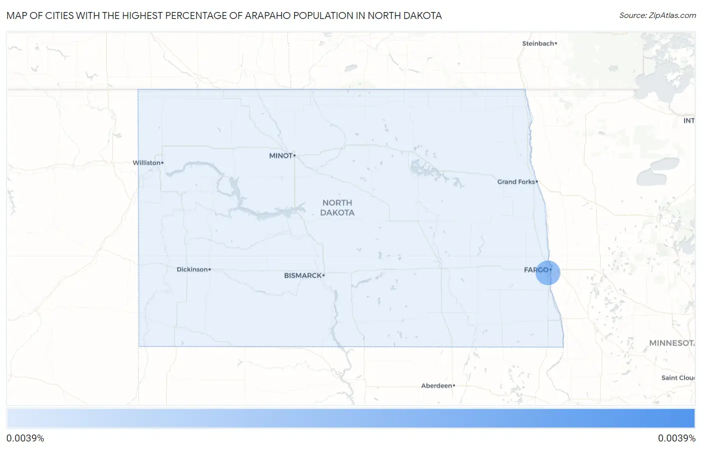 Cities with the Highest Percentage of Arapaho Population in North Dakota Map