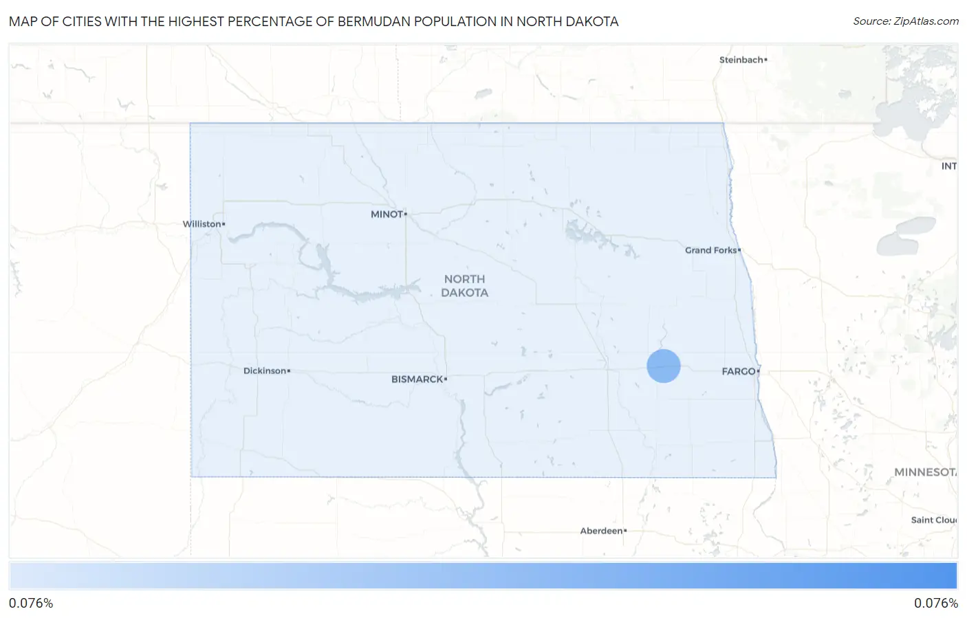 Cities with the Highest Percentage of Bermudan Population in North Dakota Map