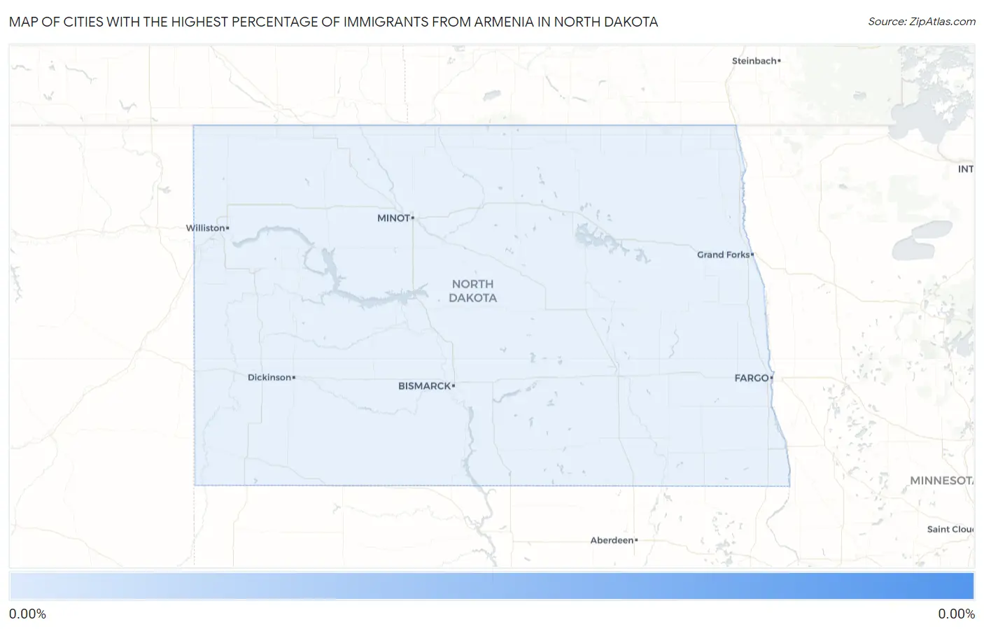Cities with the Highest Percentage of Immigrants from Armenia in North Dakota Map