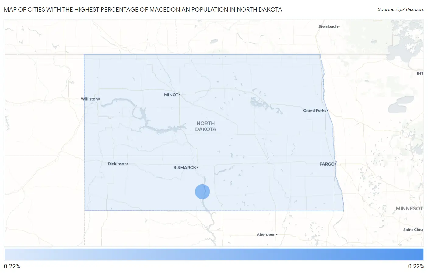 Cities with the Highest Percentage of Macedonian Population in North Dakota Map