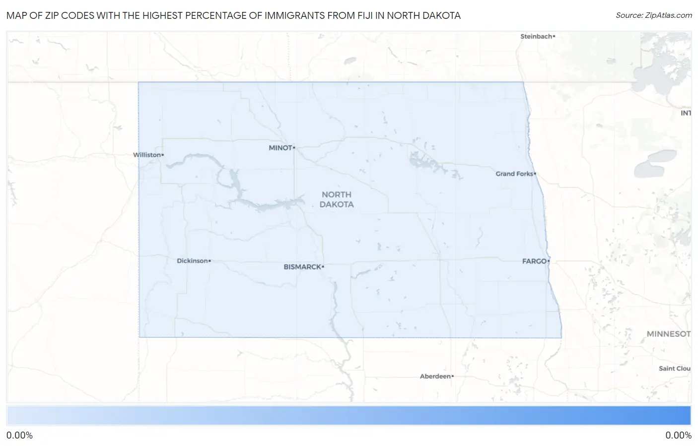 Zip Codes with the Highest Percentage of Immigrants from Fiji in North Dakota Map