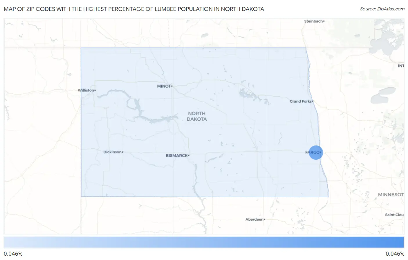 Zip Codes with the Highest Percentage of Lumbee Population in North Dakota Map
