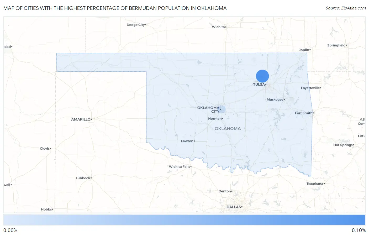 Cities with the Highest Percentage of Bermudan Population in Oklahoma Map