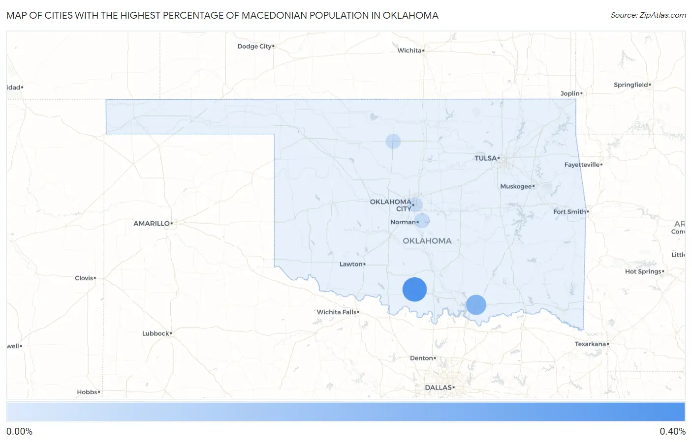 Cities with the Highest Percentage of Macedonian Population in Oklahoma Map