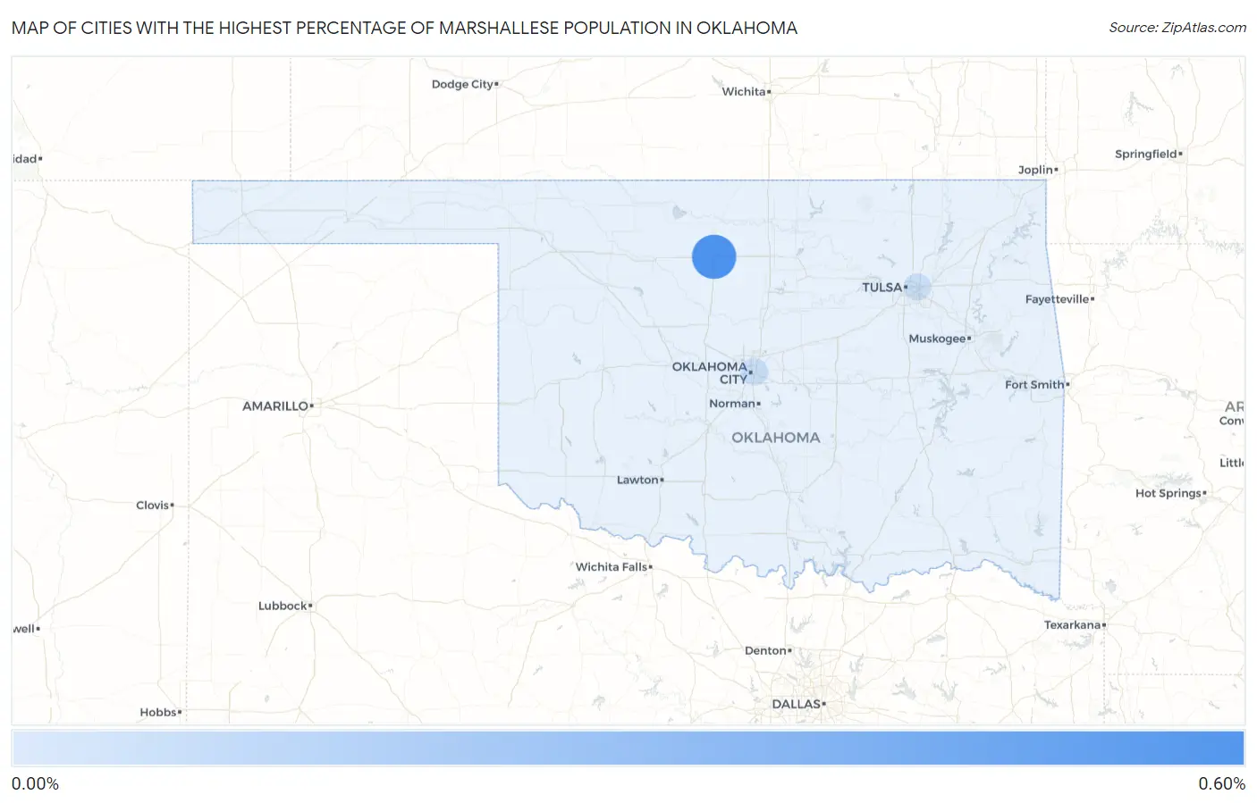 Cities with the Highest Percentage of Marshallese Population in Oklahoma Map