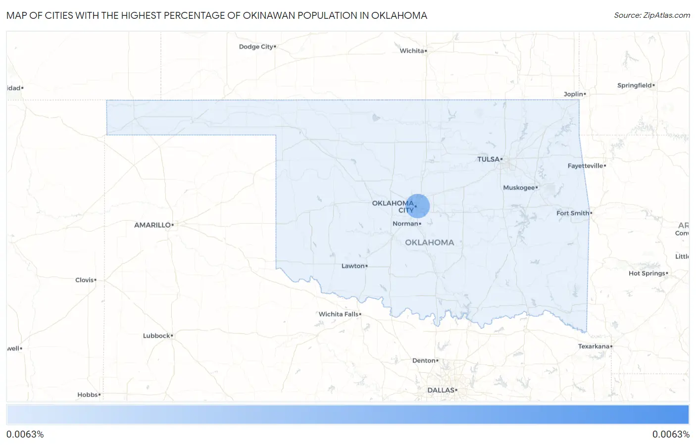 Cities with the Highest Percentage of Okinawan Population in Oklahoma Map