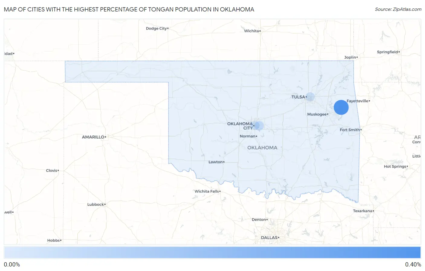 Cities with the Highest Percentage of Tongan Population in Oklahoma Map