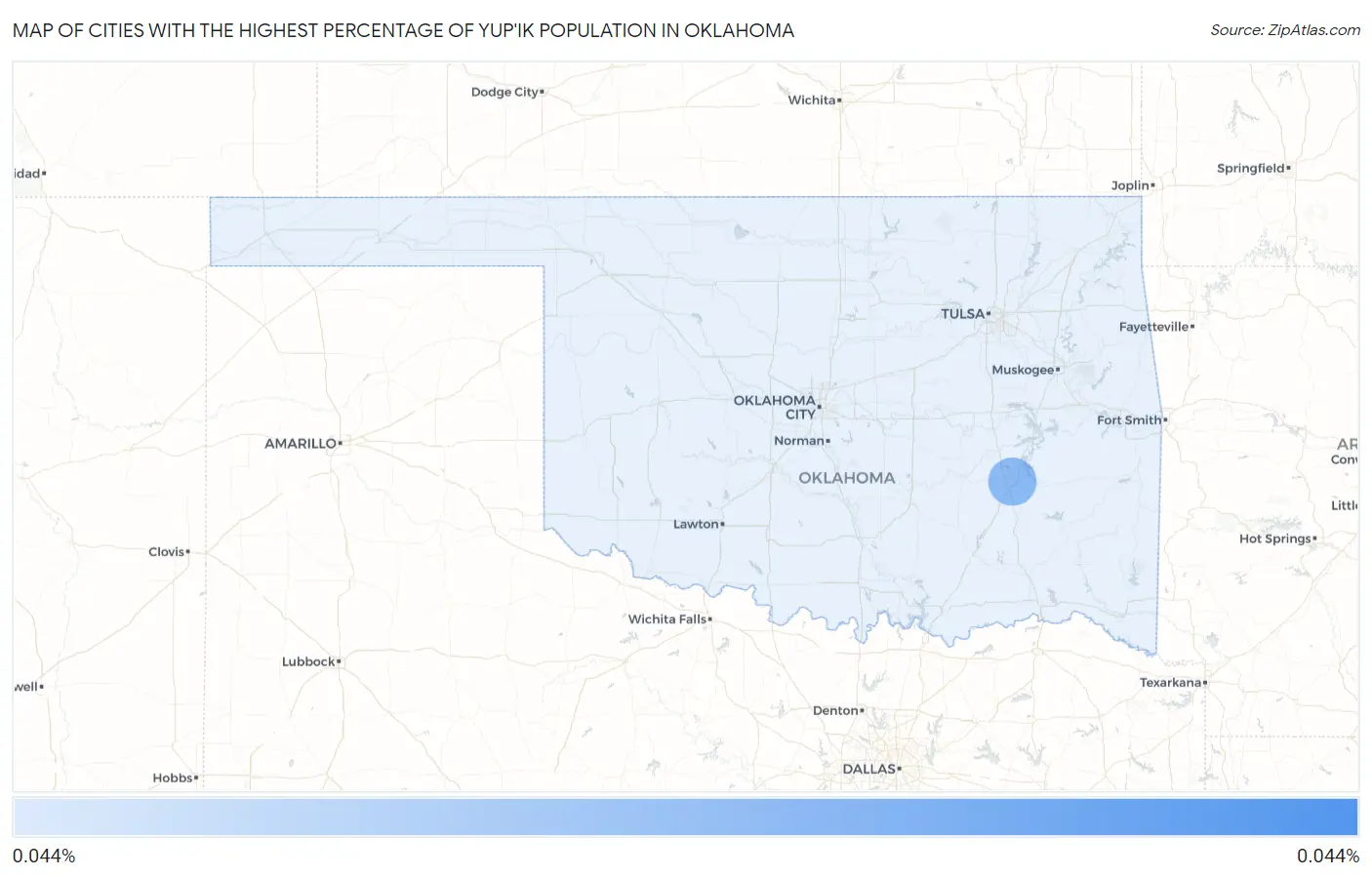 Cities with the Highest Percentage of Yup'ik Population in Oklahoma Map