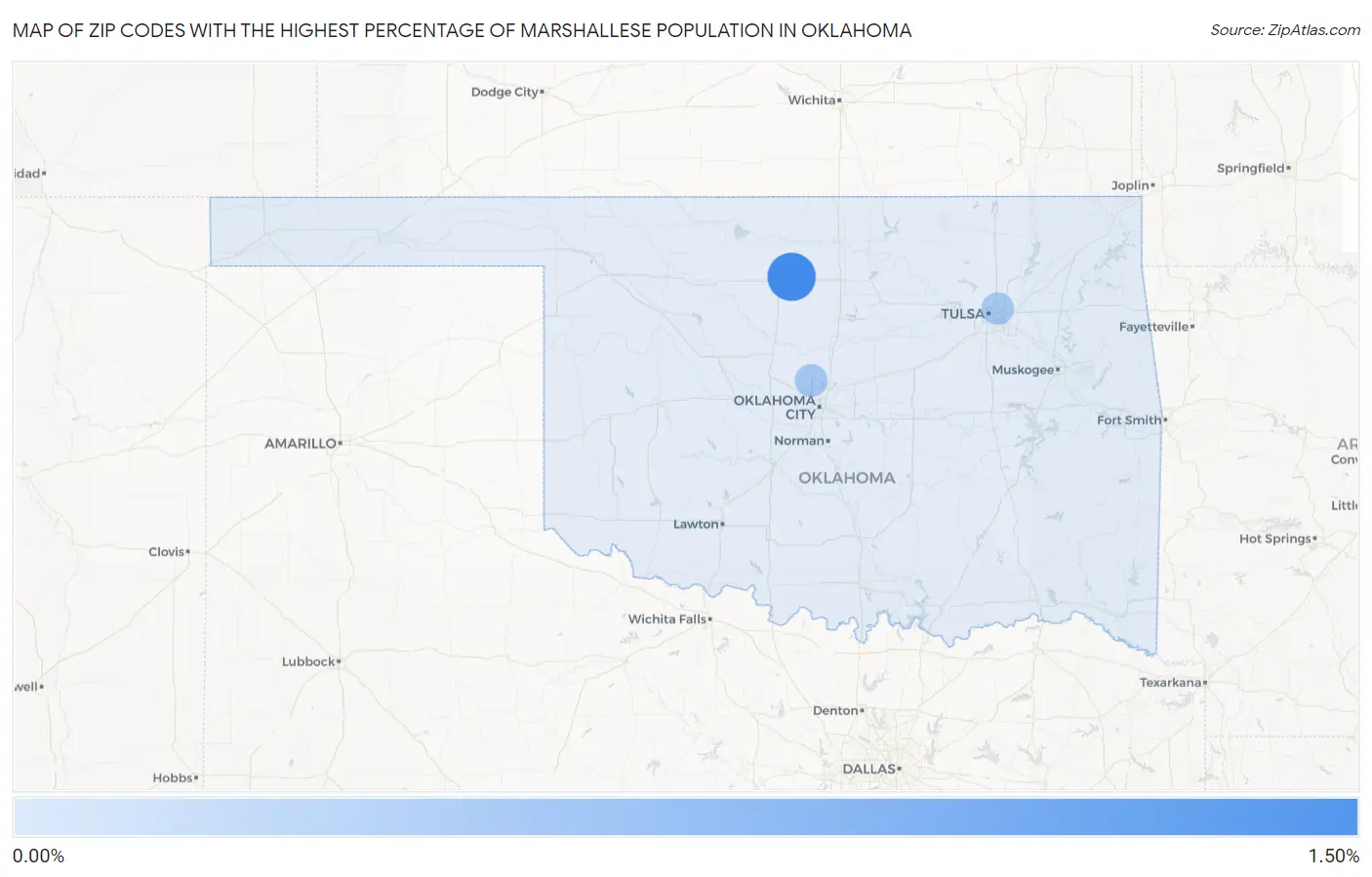 Zip Codes with the Highest Percentage of Marshallese Population in Oklahoma Map