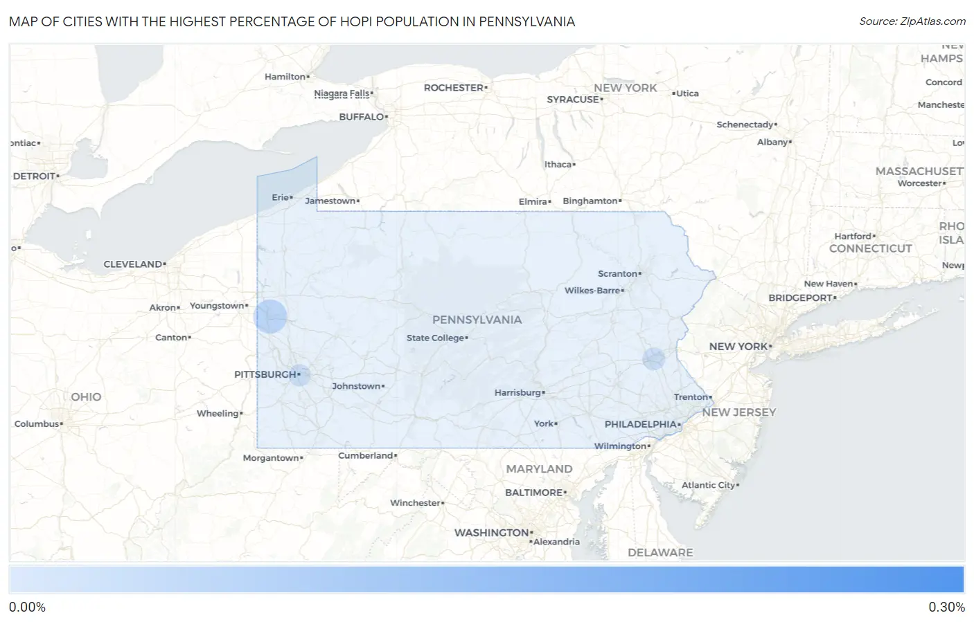 Cities with the Highest Percentage of Hopi Population in Pennsylvania Map