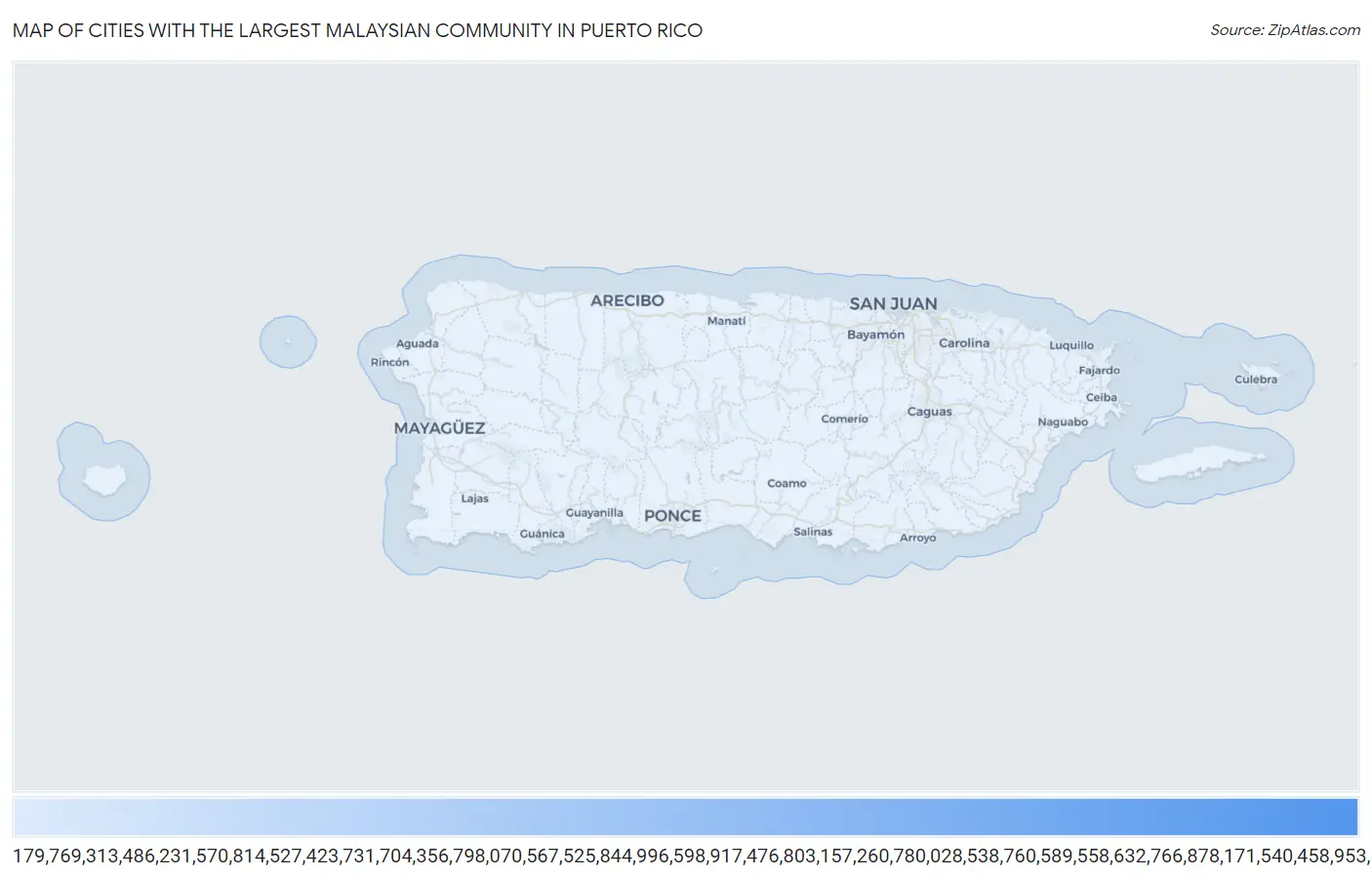 Cities with the Largest Malaysian Community in Puerto Rico Map