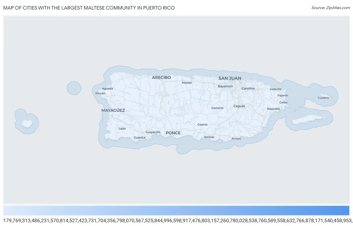 Cities with the Largest Maltese Community in Puerto Rico Map