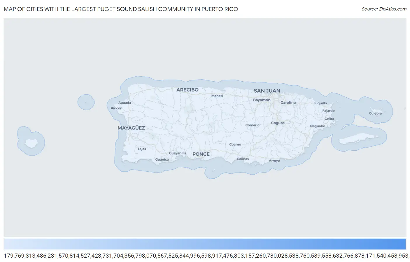 Cities with the Largest Puget Sound Salish Community in Puerto Rico Map