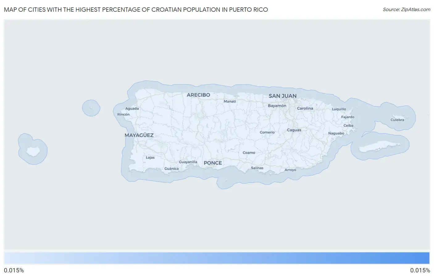 Cities with the Highest Percentage of Croatian Population in Puerto Rico Map