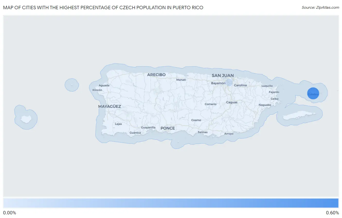 Cities with the Highest Percentage of Czech Population in Puerto Rico Map