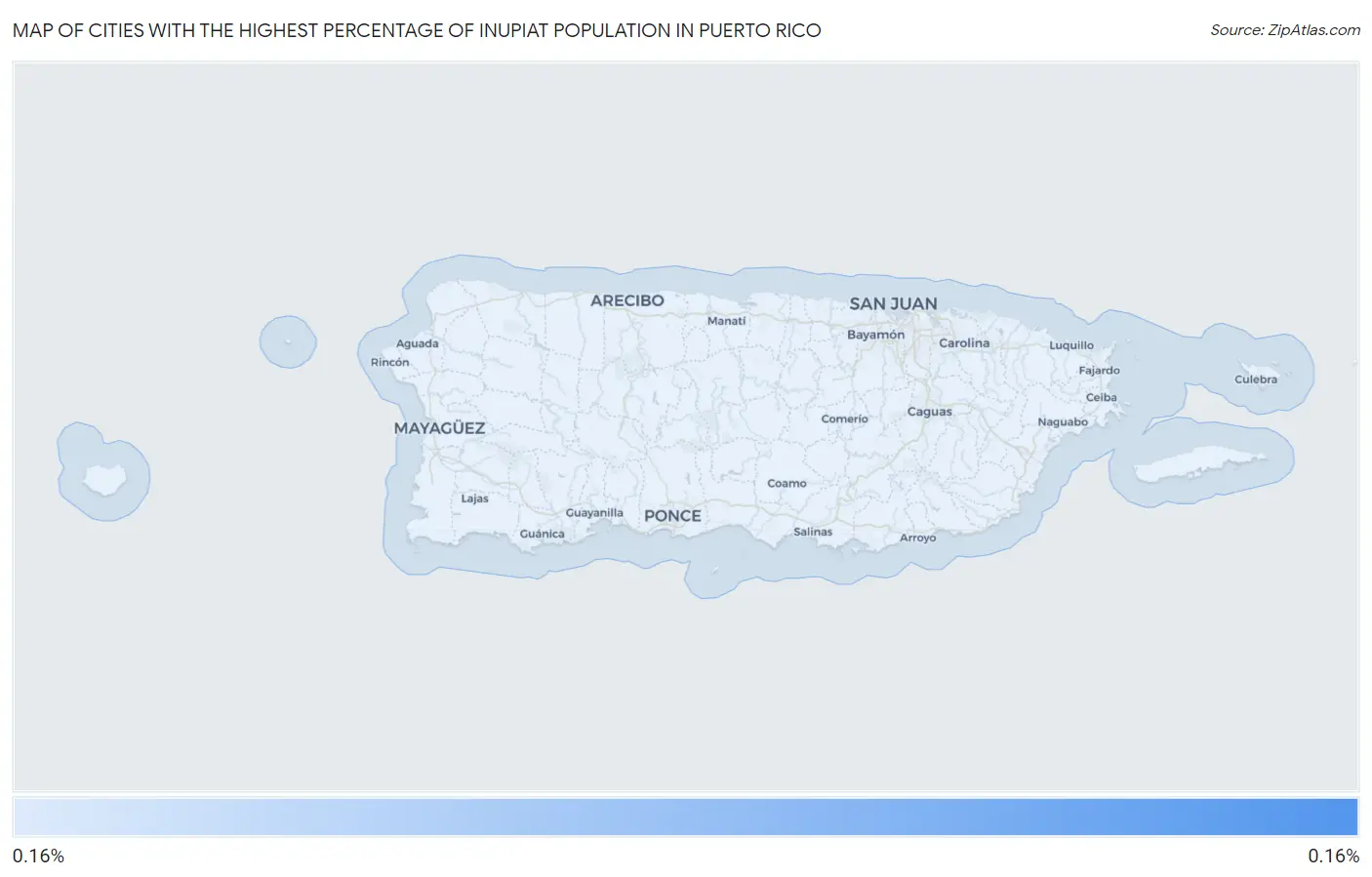 Cities with the Highest Percentage of Inupiat Population in Puerto Rico Map