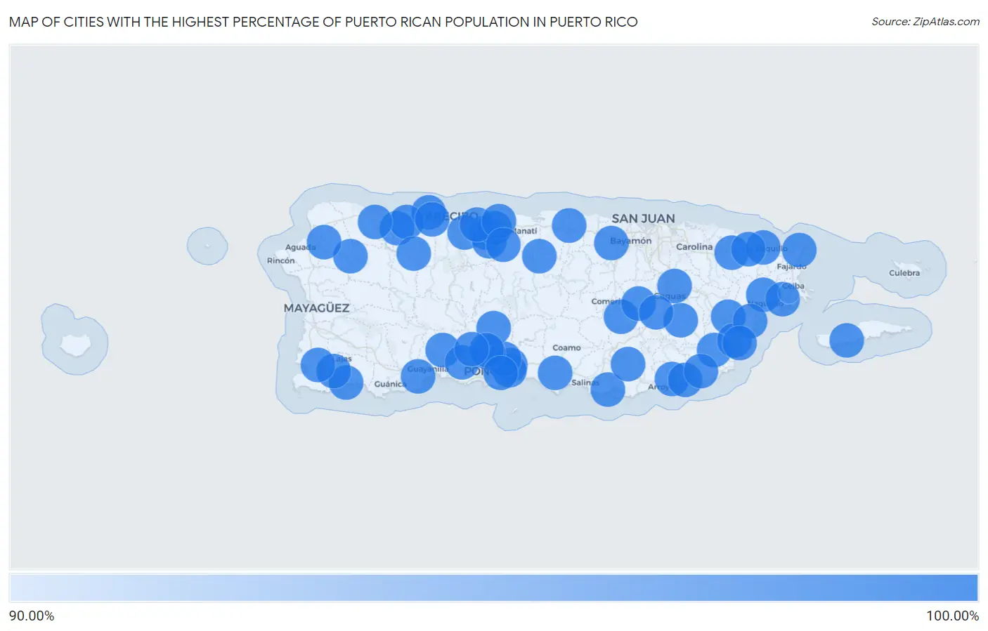 Cities with the Highest Percentage of Puerto Rican Population in Puerto Rico Map