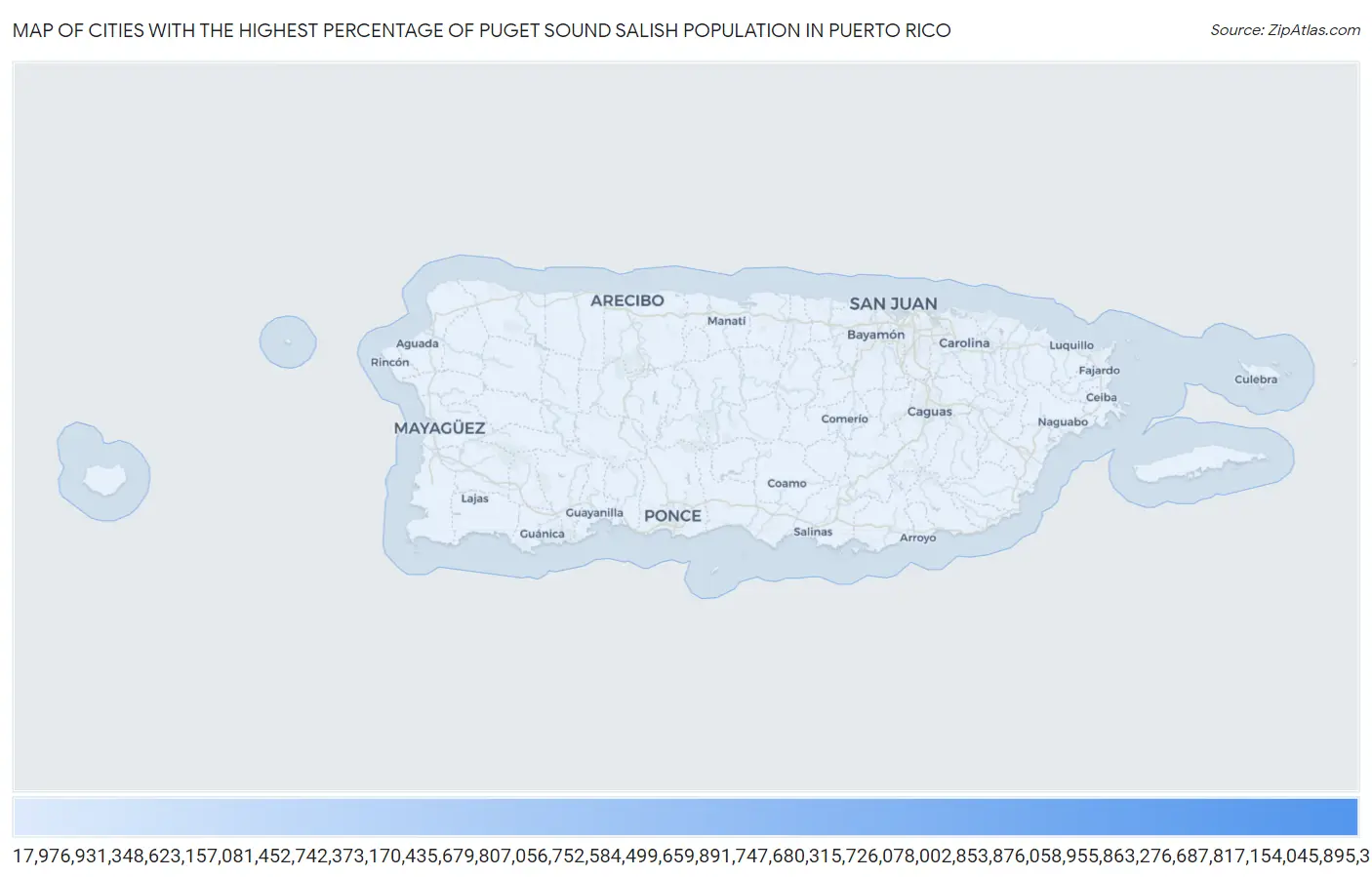 Cities with the Highest Percentage of Puget Sound Salish Population in Puerto Rico Map