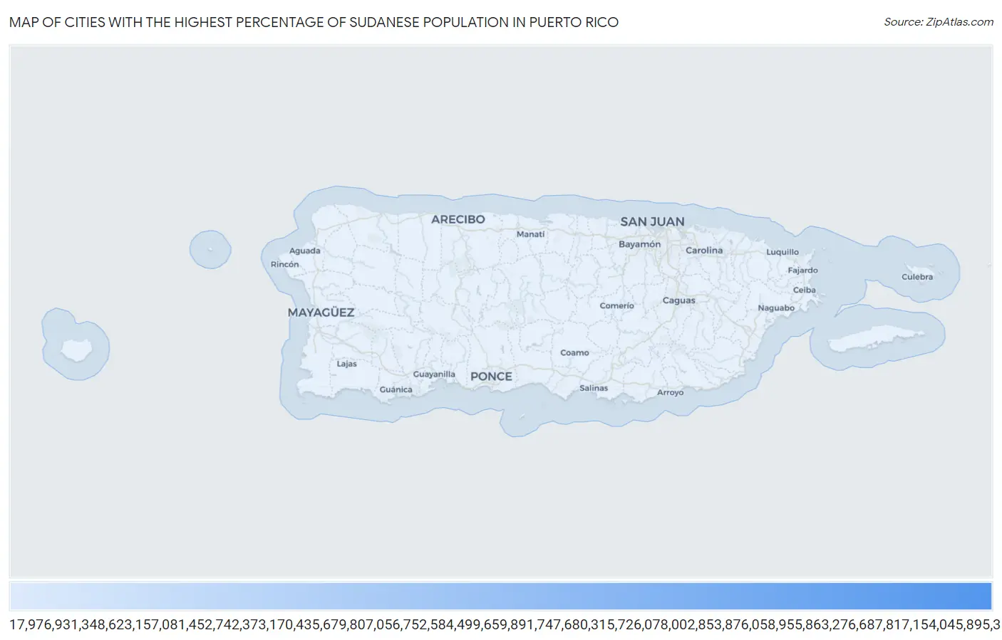 Cities with the Highest Percentage of Sudanese Population in Puerto Rico Map