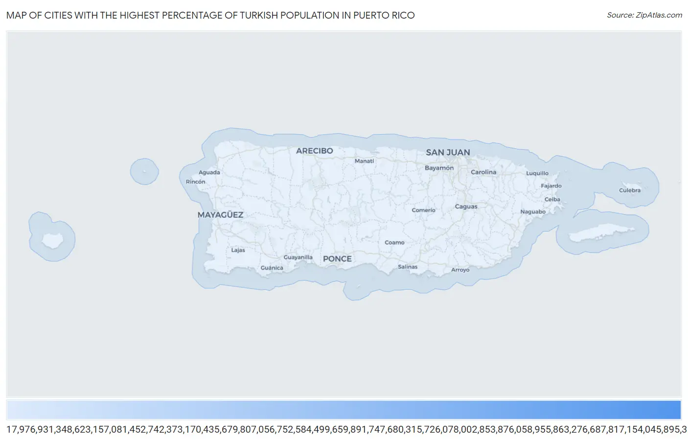 Cities with the Highest Percentage of Turkish Population in Puerto Rico Map