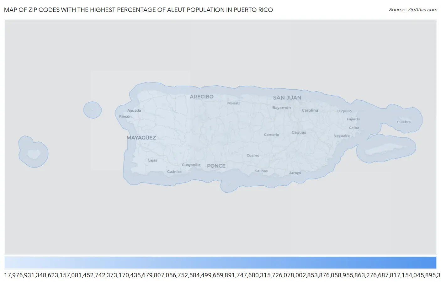 Zip Codes with the Highest Percentage of Aleut Population in Puerto Rico Map