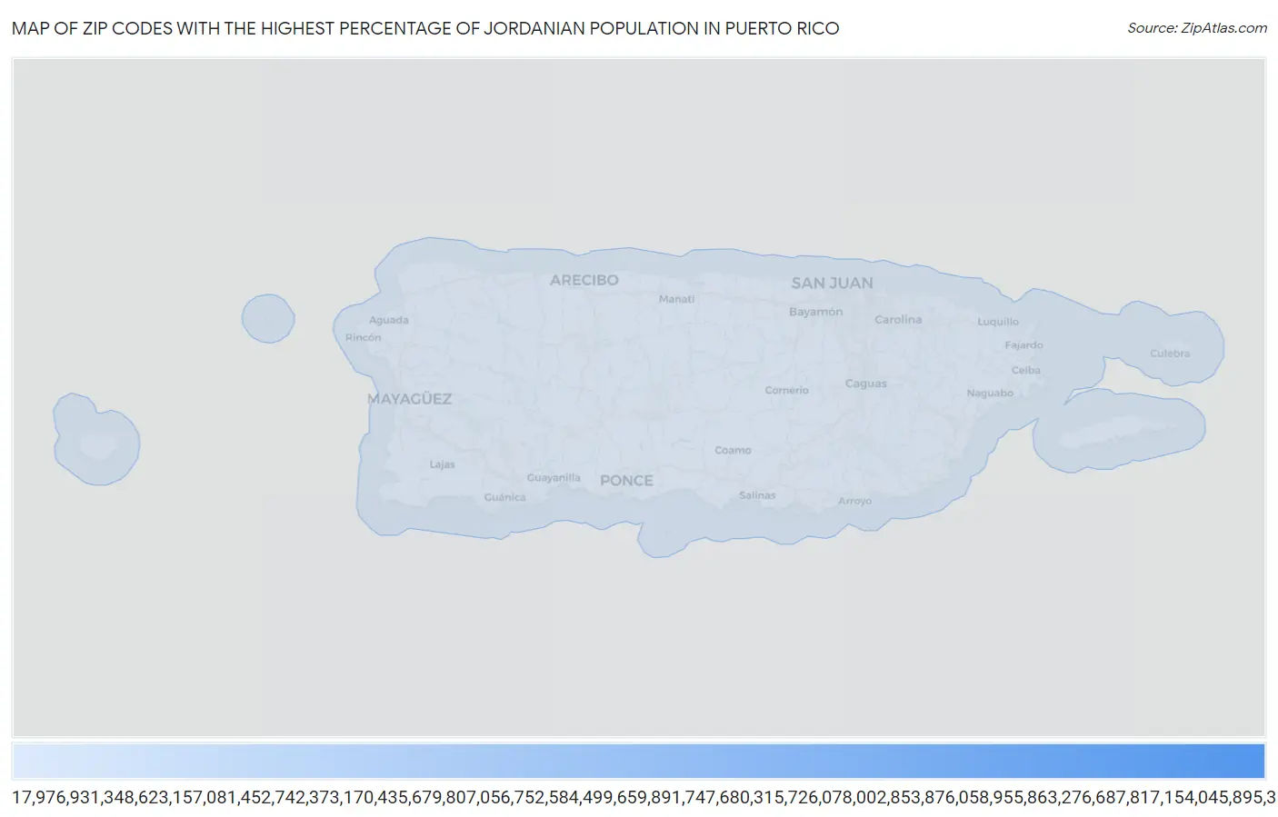 Zip Codes with the Highest Percentage of Jordanian Population in Puerto Rico Map