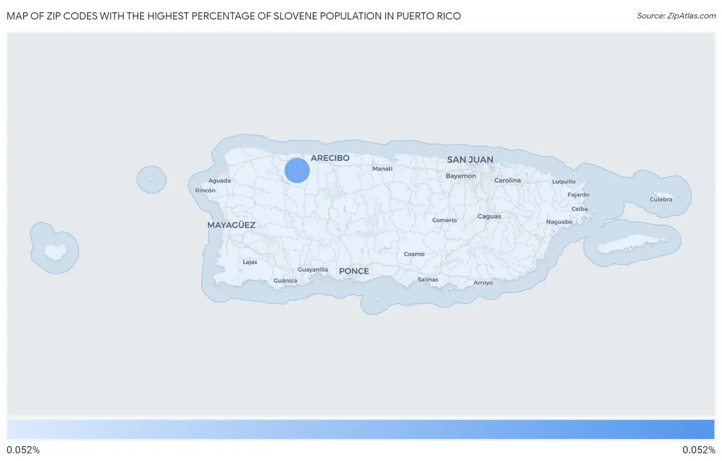 Zip Codes with the Highest Percentage of Slovene Population in Puerto Rico Map
