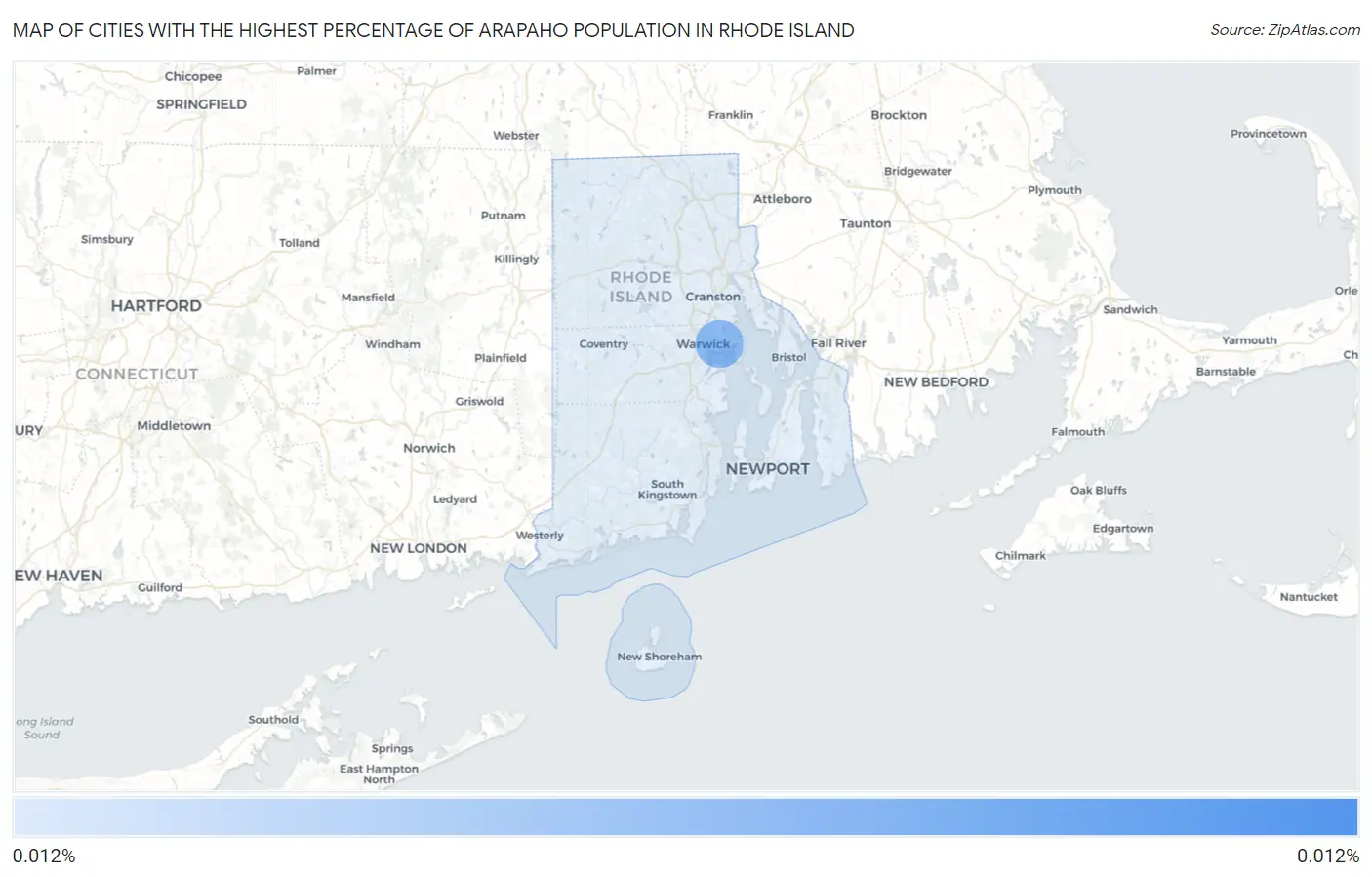 Cities with the Highest Percentage of Arapaho Population in Rhode Island Map