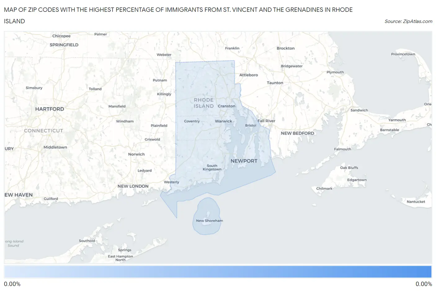 Zip Codes with the Highest Percentage of Immigrants from St. Vincent and the Grenadines in Rhode Island Map