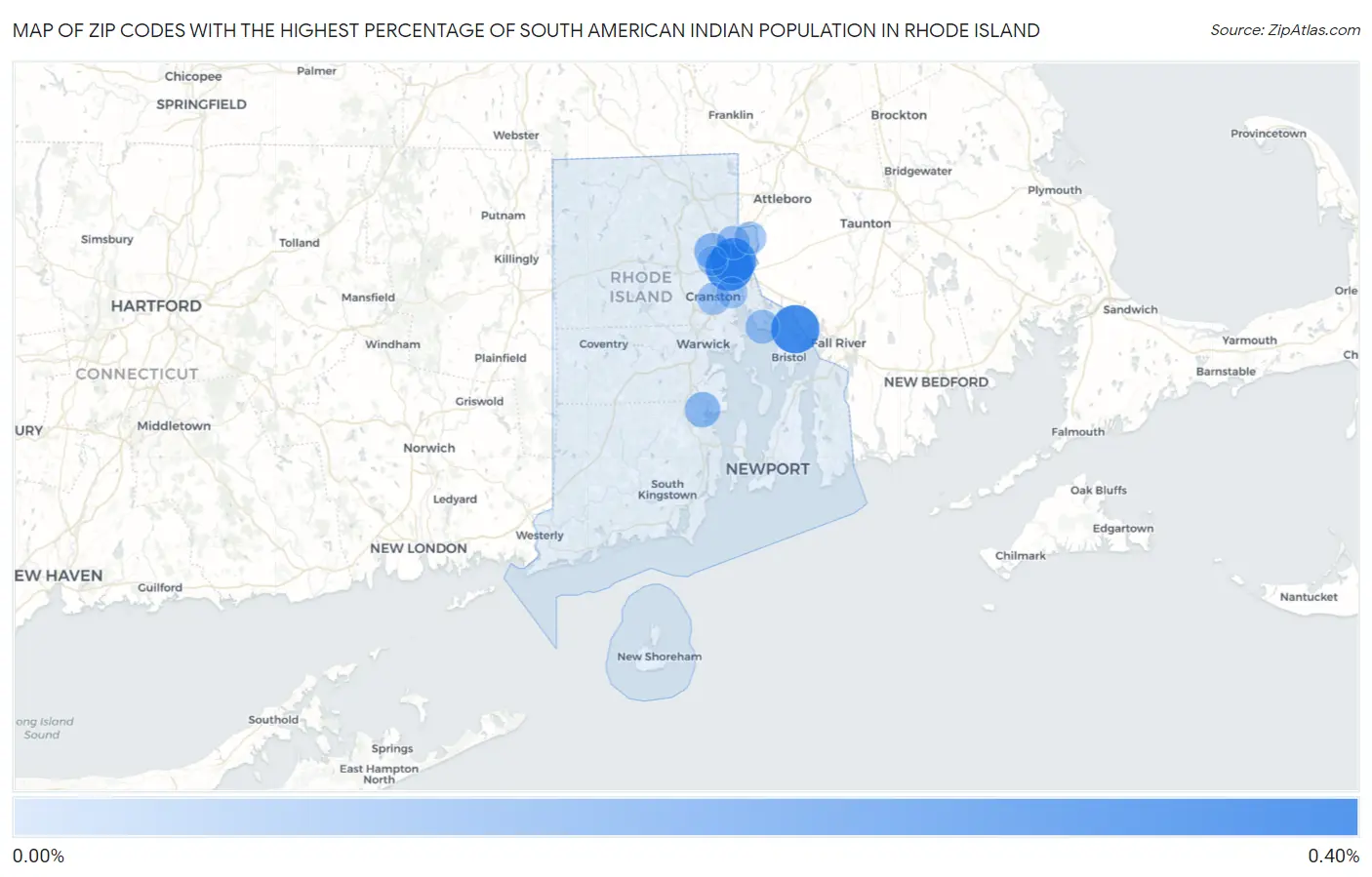 Zip Codes with the Highest Percentage of South American Indian Population in Rhode Island Map